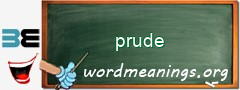 WordMeaning blackboard for prude